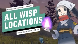 Pokemon Legends Arceus  All Wisp Locations Crimson Mirelands [upl. by Eednam]