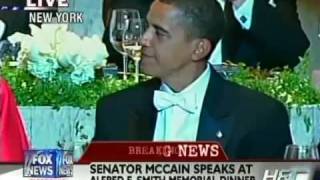 McCain HILARIOUS Roasts Obama Dinner Comedy  Part 2 [upl. by Rovner]