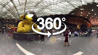 360 Tour of Dohas Hamad International Airport  Qatar Airways [upl. by Atlee]