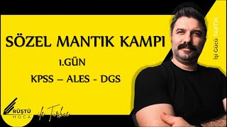 Sözel Mantık Kampı  1GÜN  KPSS ALES DGS  Eşleştirme Soruları  RÜŞTÜ HOCA [upl. by Enilaf333]