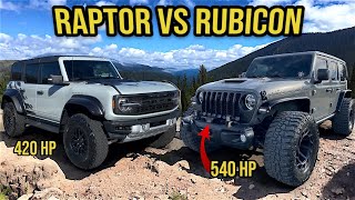 New Bronco Raptor vs Jeep Rubicon 392 OffRoad Head to Head [upl. by Queenie]