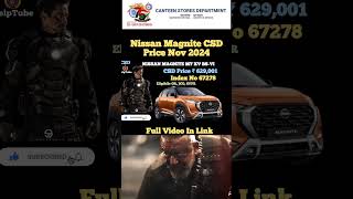 Nissan Magnite  XV  Csd Car Price List 2024  November  Csd HelpTube [upl. by Clemmie]