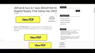 JNTUA BTech 41 Sem R20 R19 R15 RegularSupply Time Tables December 2024 ReleasedDownload Now [upl. by Lemmor29]