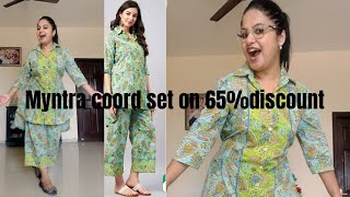 Myntra coord set on great discount  coord set from Myntra Myntra kurtasethaul coordset [upl. by Imena]