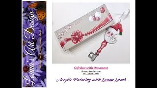 Acrylic Painting Tutorial Gift Box with Ornament [upl. by Eugeniusz]