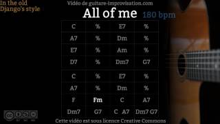 All of Me 180 bpm  Gypsy jazz Backing track  Jazz manouche [upl. by Anoniw]