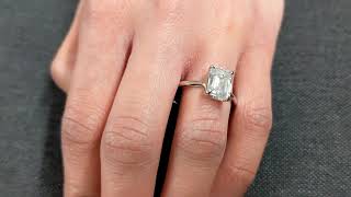 Emerald Cut Moissanite Solitaire Engagement Ring  Platinum or Gold  Promise Ring [upl. by Hume]