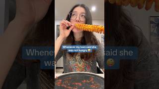 When my teen said she was not hungry 😳funnyvideo relatable comedy mom [upl. by Suoilenroc]