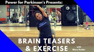 Parkinsons Home Exercise Class Brain Teasers and More [upl. by Thistle]