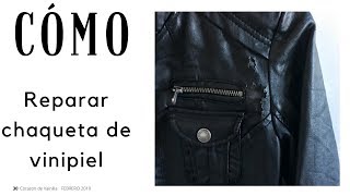 Como arreglar una chaqueta de cuero sintetico  MUY FÁCIL DIY [upl. by Ahsinauj]