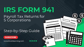 IRS Form 941  S Corporation Example for 4th Quarter [upl. by Darbie844]