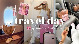 travel routine  whats in my airport bag  glamorous travel hacks  more [upl. by Kutzenco]