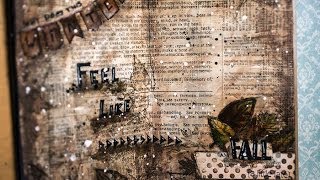 Mixed Media Art Journal Tutorial  Page 1  Fall [upl. by Asert207]