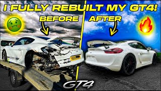 I FULLY REBUILT MY CRASHED PORSCHE CAYMAN GT4 ITS SOUNDS EPIC [upl. by Nosdrahcir347]