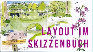 Layout für Urban Sketching und Reiseskizzen Beispiele Elemente Übungen [upl. by Gino]