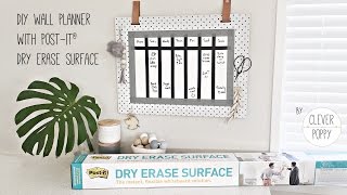 DIY Wall Planner with Post it Dry Erase Surface by Clever Poppy [upl. by Eceinahs]