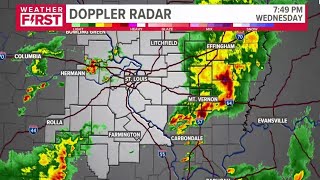 LIVE RADAR Strong storms continue to move through St Louis area [upl. by Yesrod]