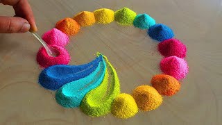 Diwali Rangoli designs  Navratri Rangoli  48 Satisfying video  Sand art [upl. by Dhar249]