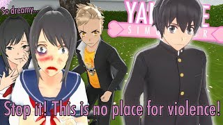 SENPAI PROTECTS YANDERE CHAN  Yandere Simulator New Build [upl. by Reteid]