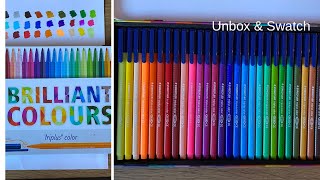 STAEDTLER TRIPLUS COLOR 30 BRILLIANT COLOURS PENS  UNBOX amp SWATCH [upl. by Adia204]