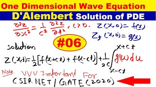 06 DAlembert Solution of One Dimensional Wave Equation in Hindi  One dimensional wave equation [upl. by Athal204]