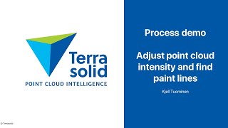 Adjust mobile point cloud intensity and find paint lines using TerraScan [upl. by Aseral625]