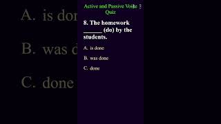 Active vs Passive Voice Quiz Part3 ActiveVoiceQuiz PassiveVoiceQuiz [upl. by Yenobe]