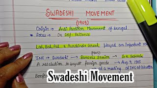 Swadeshi Movement  Handwritten Notes  National Movement  Modern India  An Aspirant [upl. by Ostler]