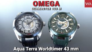 OMEGA Seamaster Aqua Terra Worldtimer 2023 Titanium amp Steel Case Black amp Green Dial [upl. by Elahcim551]