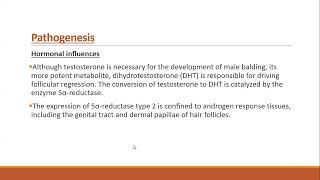 Lecture167 Androgenetic alopecia Female pattern hair loss amp Telogen effluvium Rook Chapter 89 [upl. by Anhcar773]