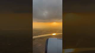 Airplane windowview fly with sunset from TPE to NRT [upl. by Nylitsirk77]