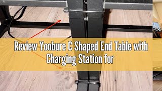 Review Yoobure C Shaped End Table with Charging Station for Living Room Bedroom Sofa Table with US [upl. by Aiket869]