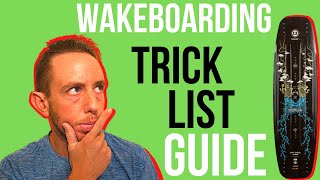 WAKEBOARDING TRICK LIST [upl. by Eltsyrhc924]