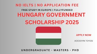 Hungarian Government Scholarships 2025  2026 fully funded scholarships Study in Hungary for free [upl. by Anonyw806]