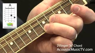 How to Play a Two Finger A Chord on the Mandolin • AcousticMusicTVcom [upl. by Loseff]