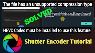 The File Has an Unsupported Compression Type Premiere Pro ErrorShutter Encoder Tutorial Bangla 2023 [upl. by Nyladam]