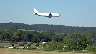 Airplane landing on runway 14 at ZRH [upl. by Anhaj]