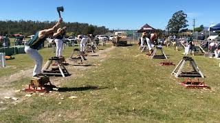 Woodchopping Final Underhand Handicap NTAA Carnival Exeter 121024 [upl. by Kalman781]