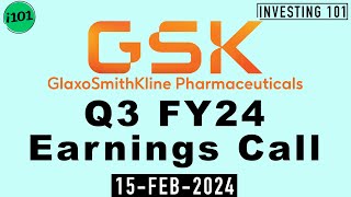 GlaxoSmithKline Pharmaceuticals Q3 FY24 Earnings Call  GlaxoSmithKline Pharmaceuticals Q3 Concall [upl. by Weisberg844]