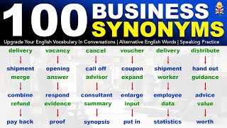 Learn 100 BUSINESS Synonym Words in English To Upgrade Your English Vocabulary [upl. by Norrv]