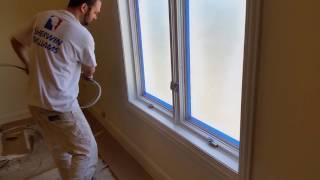 How To Professionally Spray Paint Windows With an Airless Sprayer Artisons Painting and Remodeling [upl. by Eugnimod]