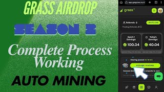 Grass Airdrop Season 2  Grass Auto Mining Season 2  Grass Airdrop Full Guideline grassairdrop [upl. by Ahsikel]