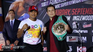 Roman Gonzalez vs Carlos Cuadras COMPLETE Kickoff Press Conference amp Face off video [upl. by Nannahs]