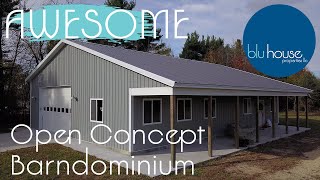 Awesome Open Concept Barndominium  Blu House Properties [upl. by Johnstone]