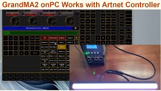 Connect GrandMA2 onPC Console Artnet output with LED Artnet DMX controller to control pixel led bar [upl. by Llenart]