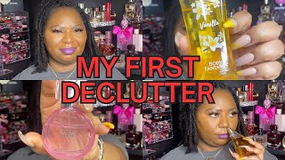 MY FIRST DECLUTTER  PERFUME DECLUTTER  BODY MIST DECLUTTER [upl. by Fruma]