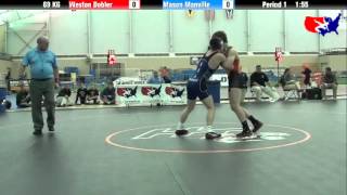 Weston Dobler vs Mason Manville at 2013 ASICS FILA Cadet Nationals  GR [upl. by Donni418]