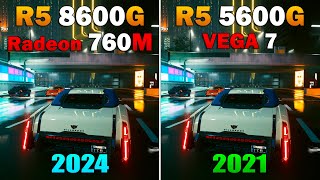 Ryzen 5 8600G vs Ryzen 5 5600G Radeon 760M vs Vega 7  Test in 8 Games 1080p [upl. by Luis984]