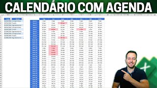 Calendário Interativo no Excel 2024 com Agenda de Compromissos Automática  Como Fazer [upl. by Nur]