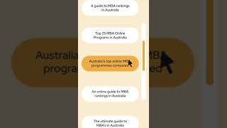 Find your best fit out of these top 3 Online MBA programmes in Australia TopMBA OnlineMBA [upl. by Ellon9]